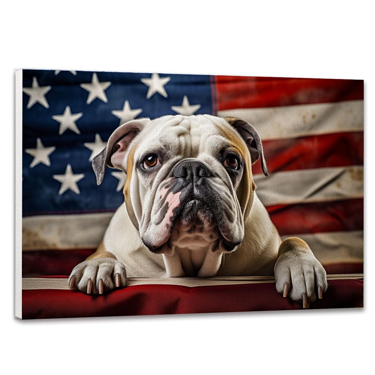 Amazon.com: Hudo American Bulldog Dog American Flag Canvas Poster